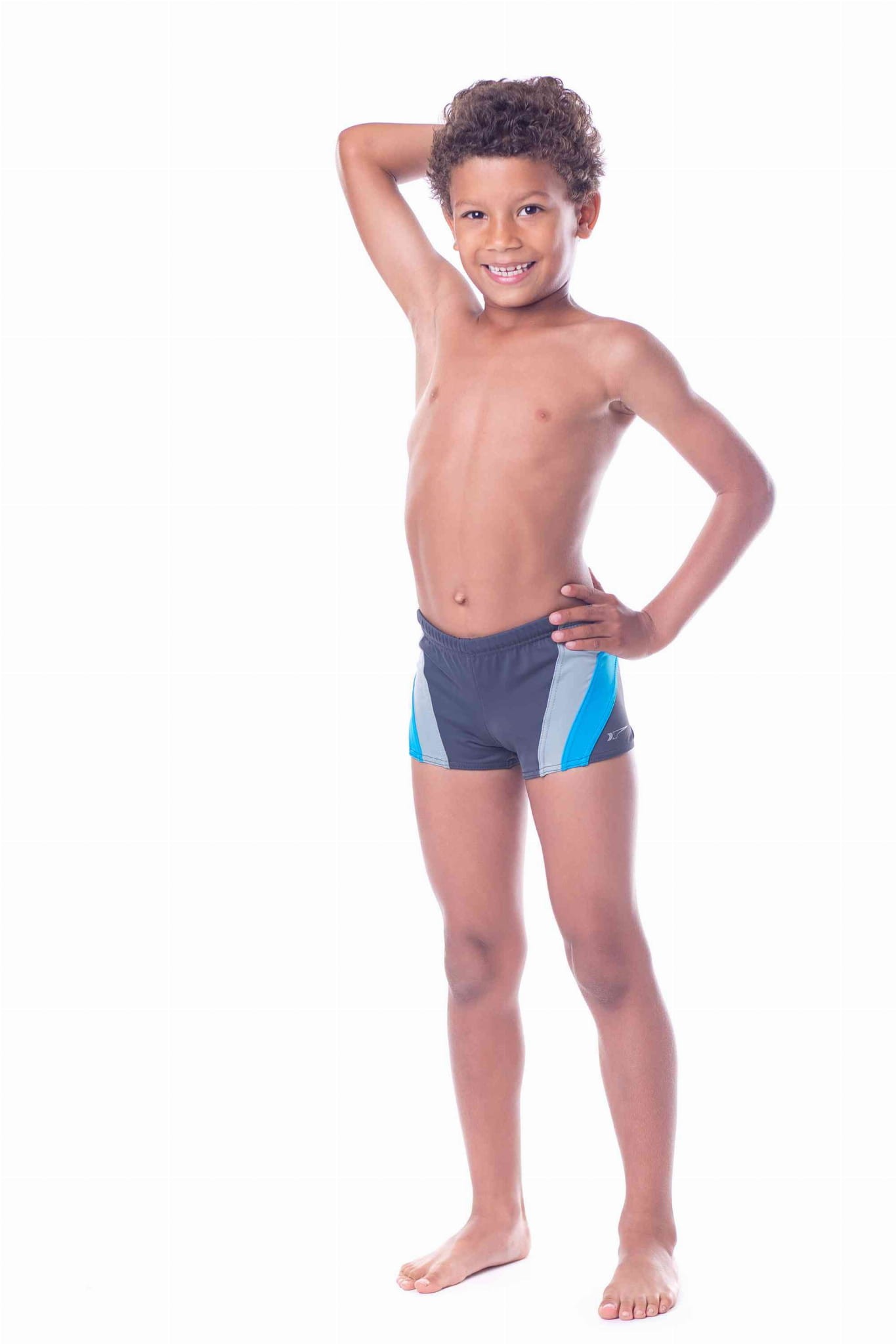 Kąpielówki basenowe dla chłopca SHEPA 034 grafitowe