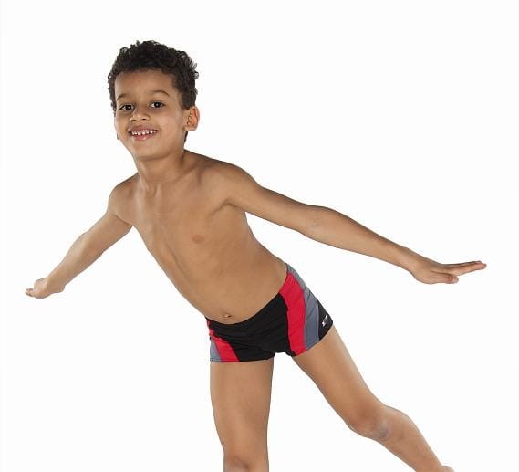 Kąpielówki 034 czar-czerw-siwy chłopięce