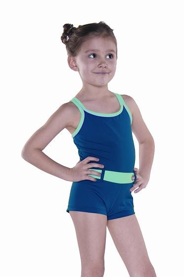 Kostium kąpielowy dla dziewczynek SHEPA 071 granatowo-zielony