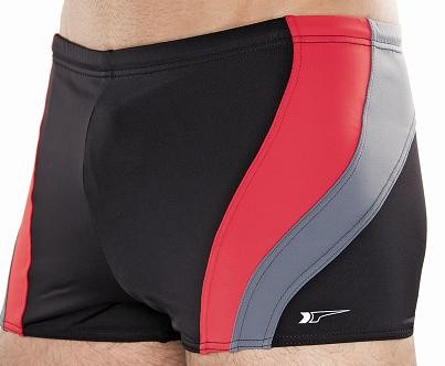 Kąpielówki basenowe dla mężczyzn SHEPA 034 czarno-czerwone