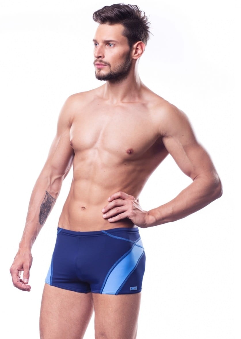 Kąpielówki basenowe dla mężczyzn SHEPA 050 granatowo-niebieskie