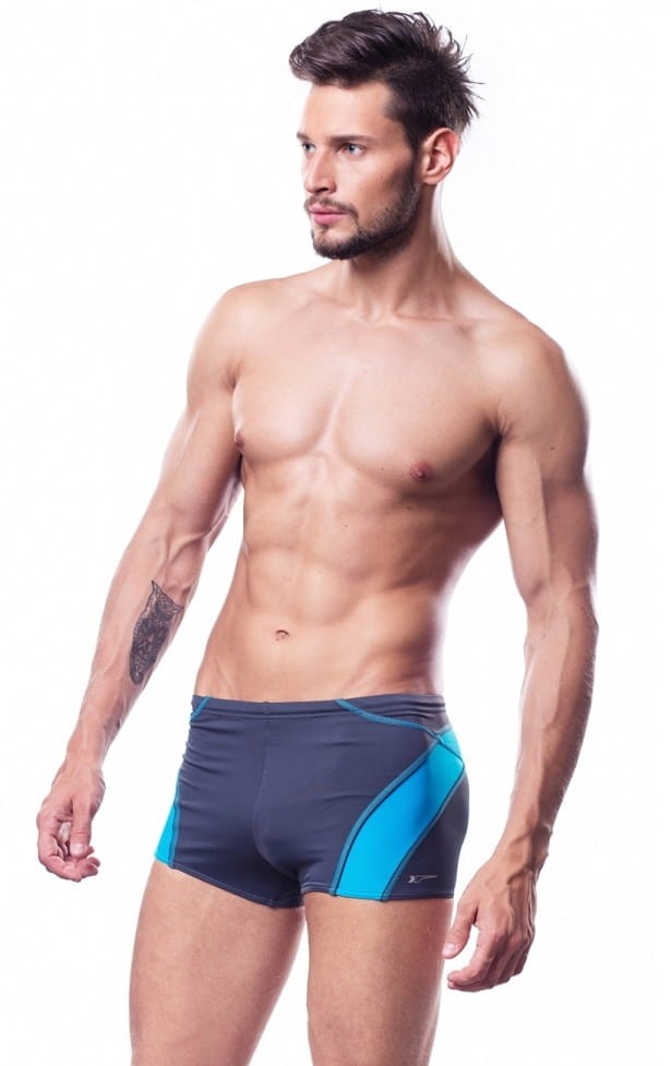 Kąpielówki basenowe dla mężczyzn SHEPA 050 siwo-niebieskie