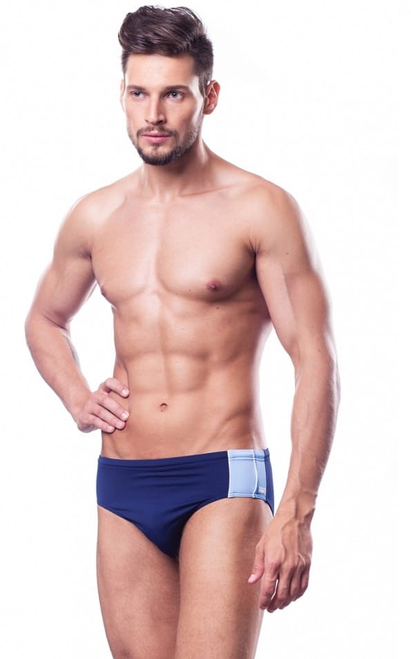 Kąpielówki basenowe dla mężczyzn SHEPA 053 granatowo-niebieskie