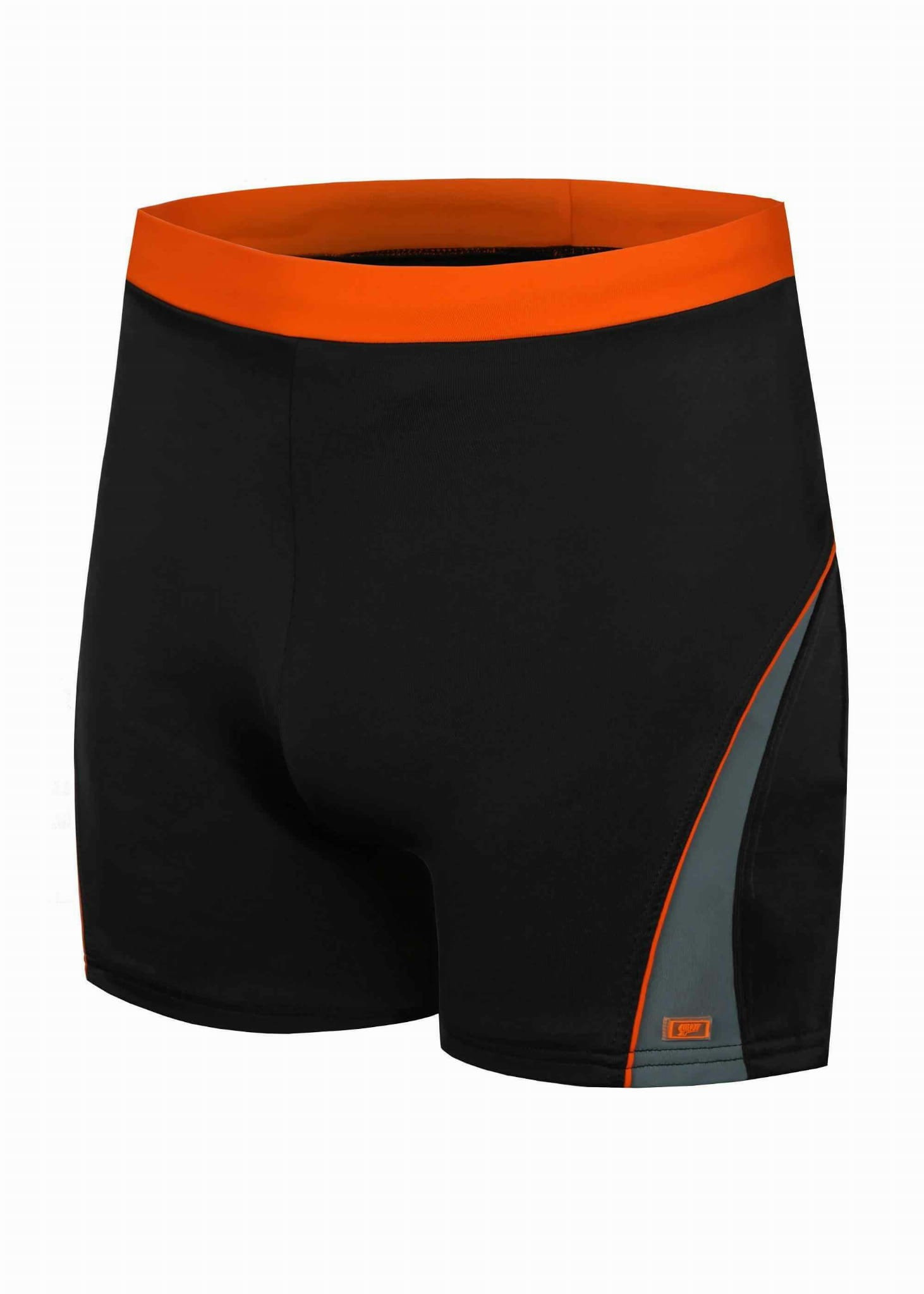 Kąpielówki basenowe dla mężczyzn SHEPA 059 czarno-pomarańczowe